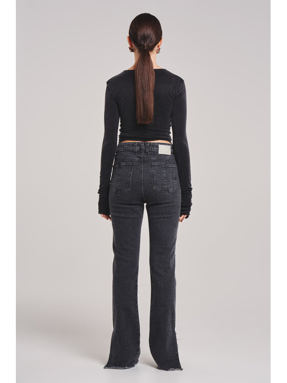 BENU BENU Bluzka Cupro Turtleneck Czarny Slim Fit