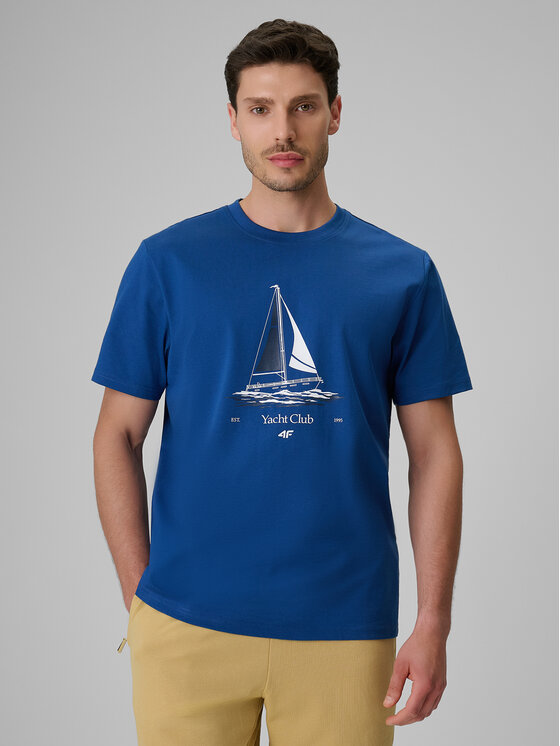 4F 4F T-Shirt LAKESIDE ESCAPE Niebieski Relaxed Fit