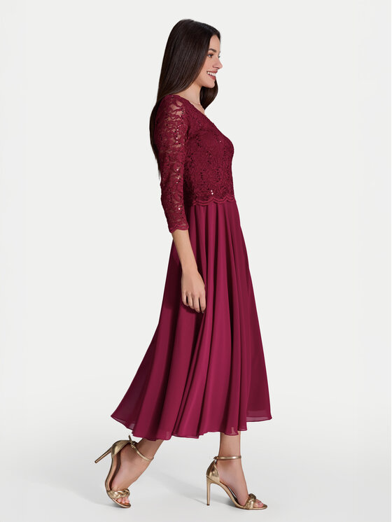 Swing Swing Sukienka koktajlowa 5AI08900 Bordowy Regular Fit
