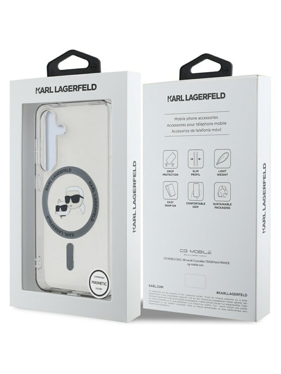 KARL LAGERFELD KARL LAGERFELD Etui na telefon Button Karl & Choupette Heads Printed Logo Czarny