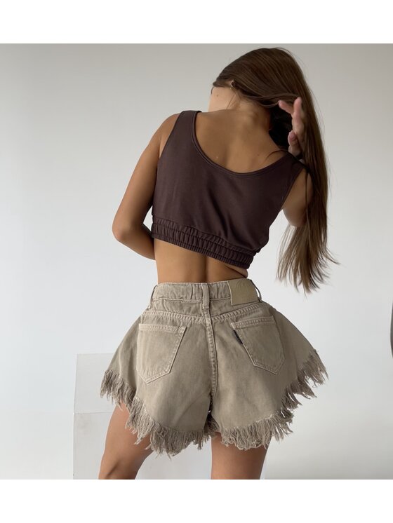 MissDenim MissDenim Top Flippy Top Brązowy Basic Fit