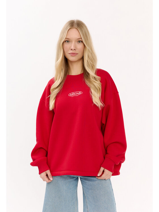 Mirons Mirons Bluza soft Czerwony Oversize