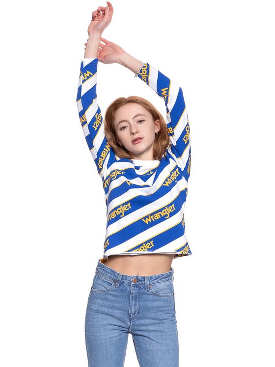 Wrangler Wrangler Bluza B&Y ALL OVER SWT Biały Regular Fit