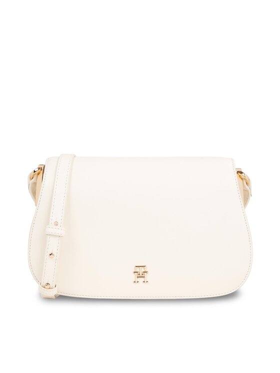 Tommy Hilfiger Tommy Hilfiger Handtasche Th Spring Chic Flap Crossover AW0AW15974 Écru