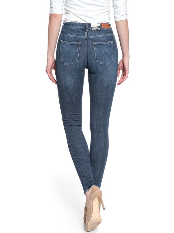 Wrangler Wrangler Jeansy SUPER SKINNY Niebieski Skinny Fit