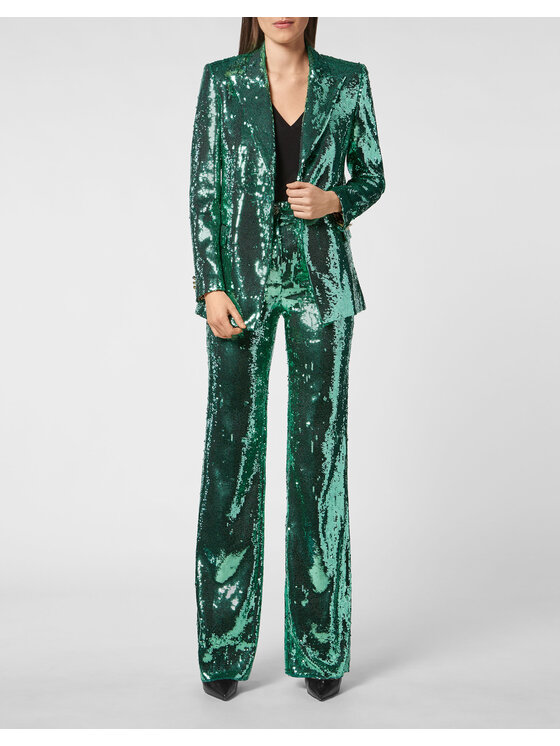 PHILIPP PLEIN PHILIPP PLEIN Marynarka 2855 Zielony Loose Fit