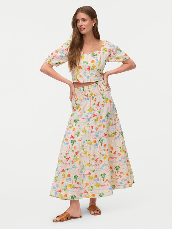 Vero Moda Vero Moda Maxi krilo Elena 10351018 Svetlo bež Regular Fit
