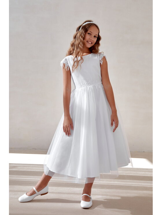 SLY SLY Sukienka 5SM-07A Biały Comfortable Fit