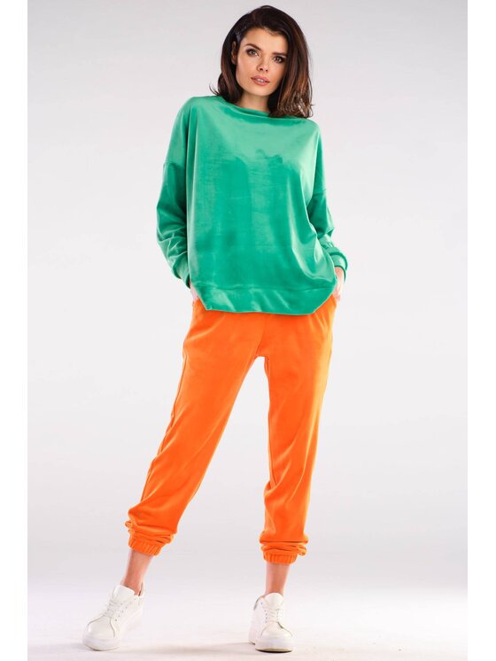 Awama Awama Bluza A410 Zielony Basic Fit