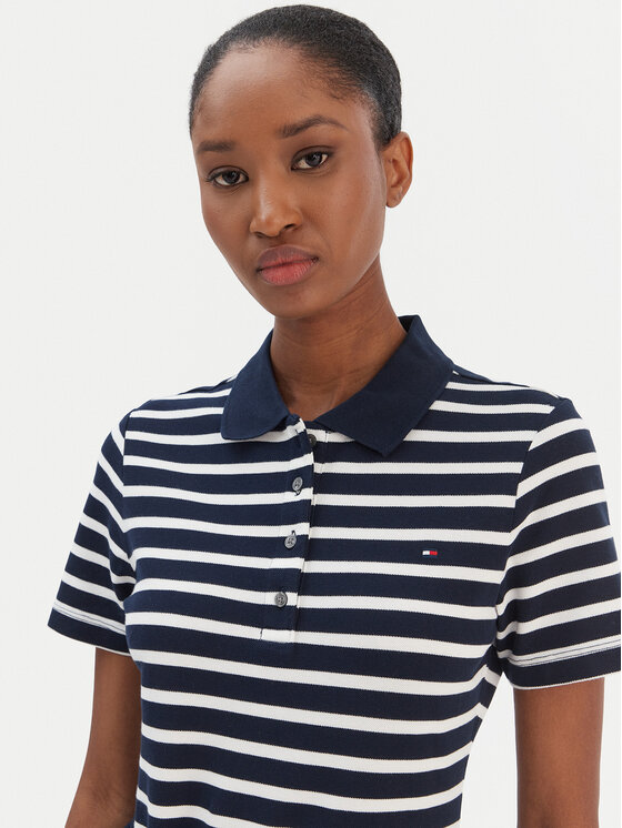 Tommy Hilfiger Tommy Hilfiger Kleid für den Alltag 1985 WW0WW43228 Dunkelblau Slim Fit