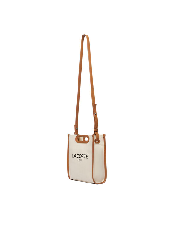Lacoste Lacoste Soma Small Heritage Canvas Tote NF5232TD Gaiši bēša