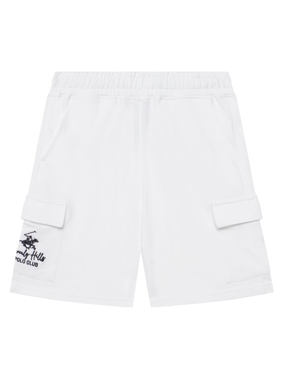 Beverly Hills Polo Club Pantalon scurți din material 76B6SF0028T Alb Regular Fit