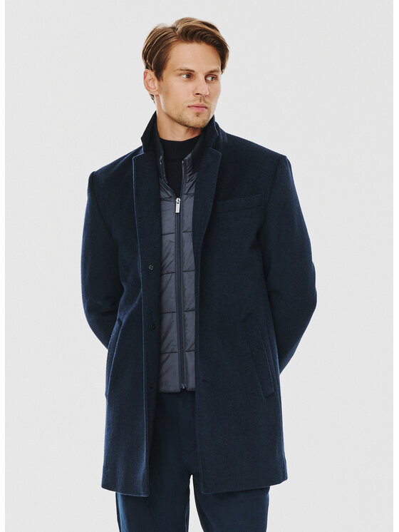 Pako Lorente Pako Lorente Płaszcz P24WF-7X-006 Granatowy Classic Fit