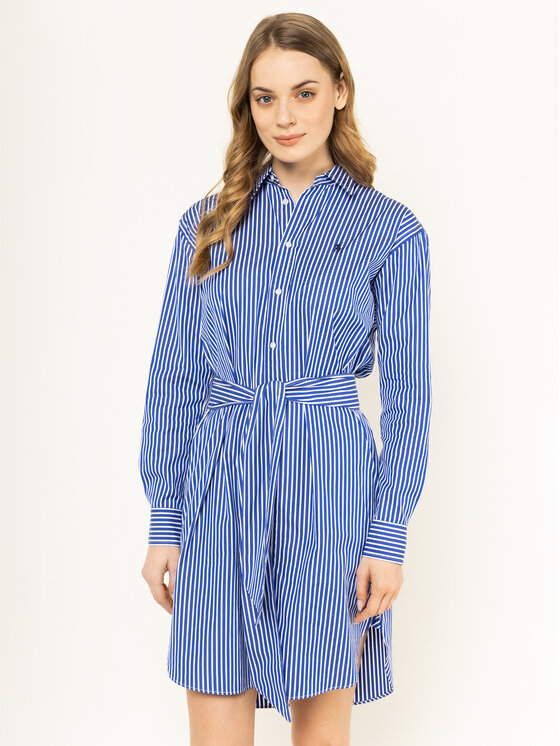 Polo Ralph Lauren Polo Ralph Lauren Košilové šaty Striped 211781122 Modrá Regular Fit