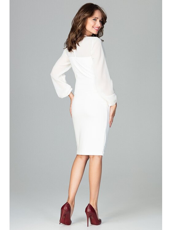 Lenitif Lenitif Vestito K494 Bianco Regular Fit