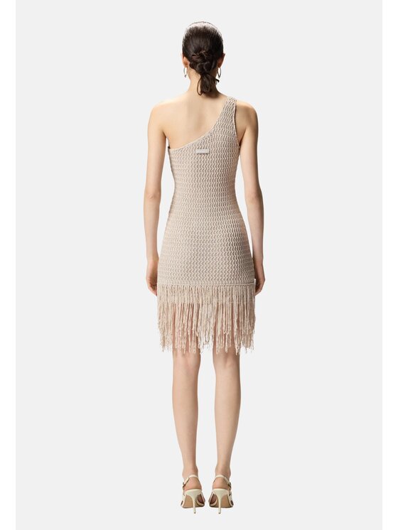 PINKO PINKO Abito da cocktail JUNIPEROS ABITO OPENWORK LUREX Oro Slim Fit