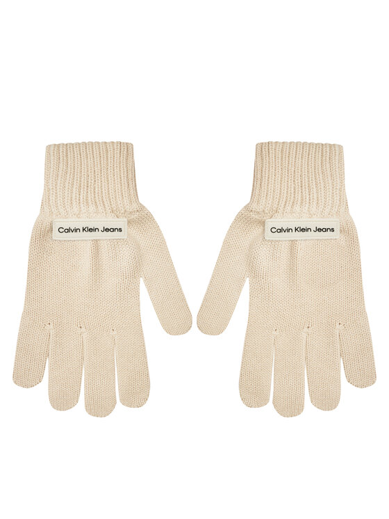 Calvin Klein Calvin Klein Moteriškos Pirštinės Inst Patch K60K612657 Smėlio
