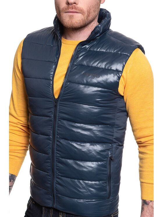 Wrangler Wrangler Smanicato PUFFER VEST Blu Regular Fit