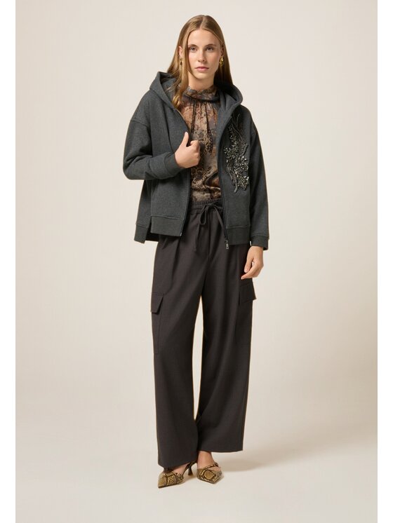 Oltre Oltre Felpa G965J004244N013 Grigio Baggy Fit