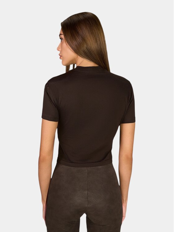 MADE BY SOCIETY MADE BY SOCIETY T-Shirt SKIM - T27472 Brązowy Basic Fit