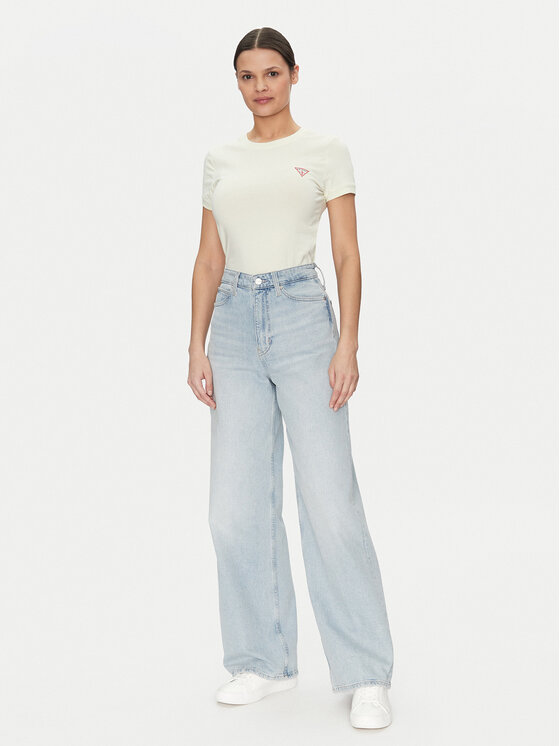 Guess Guess Тишърт W2YI44 J1314 Жълт Slim Fit