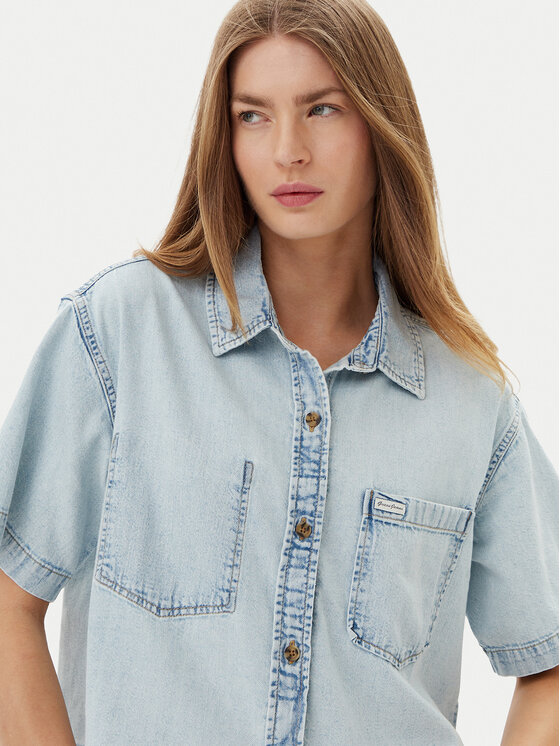 Guess Jeans Guess Jeans Koszula W5GH0F D5M83 Niebieski Regular Fit