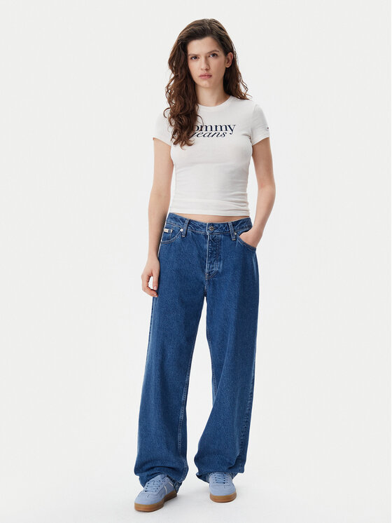 Tommy Jeans Tommy Jeans Marškinėliai Essential DW0DW19447 Écru Slim Fit