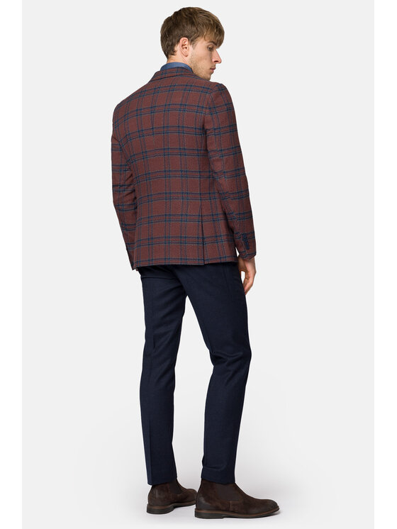 Lancerto Lancerto Marynarka Glenhope MA131223000016 Bordowy Slim Fit