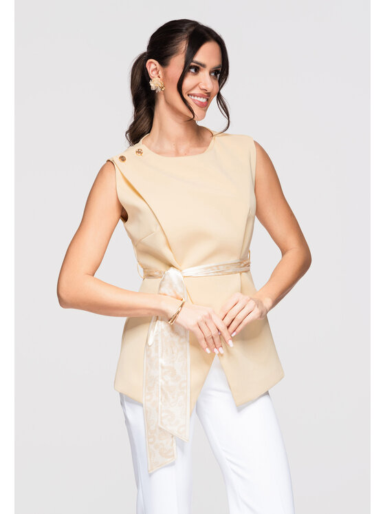 Ombre Ombre Halenka OW-TS-E0003 Žlutá Slim Fit