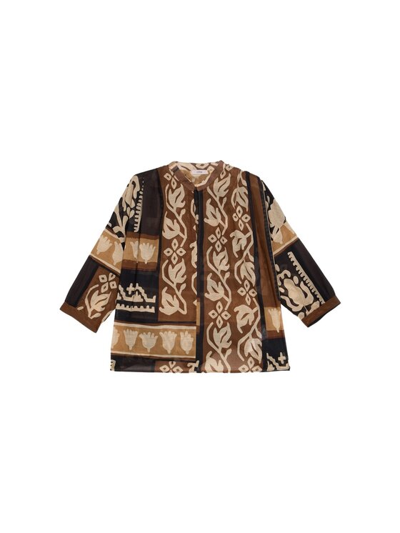 Oltre Oltre Bluzka 2235E100340N0Z2 Brązowy Boxy Fit