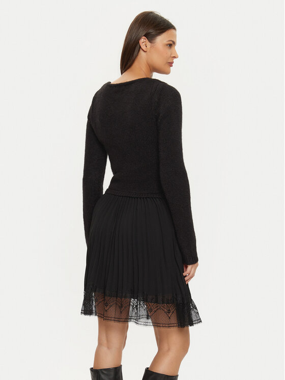 Morgan Morgan Rochie tricotată 242-RMLACE Negru Regular Fit