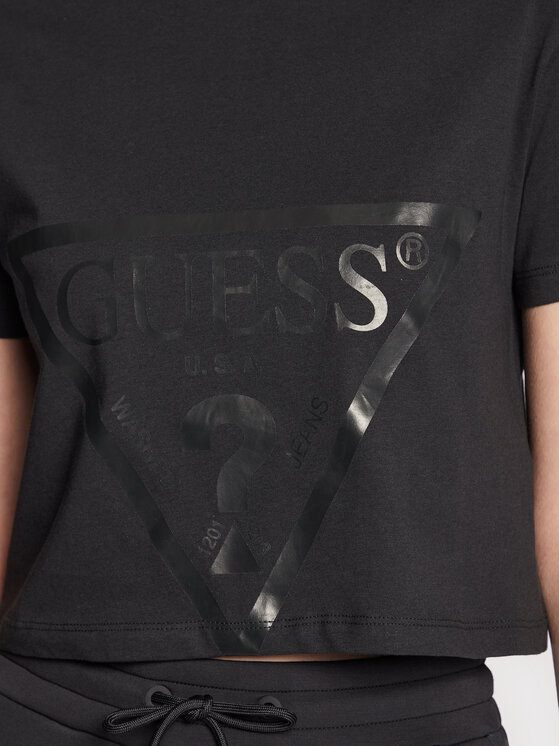 Guess Guess Tričko Adele V2YI06 K8HM0 Čierna Regular Fit