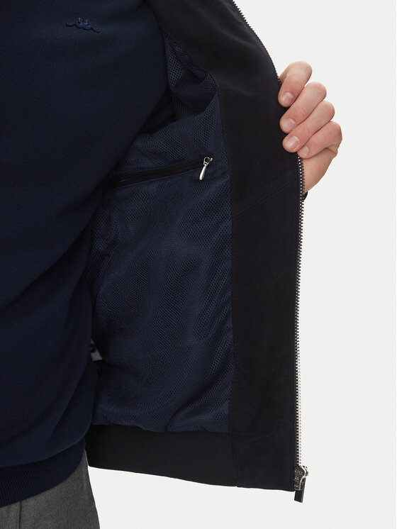 Serge Pariente Serge Pariente Lederjacke M888 Dunkelblau Regular Fit