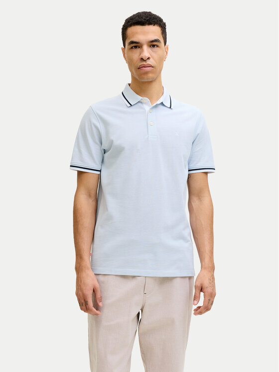 Jack & Jones Tricou polo Paulos 12136668 Albastru deschis Regular Fit