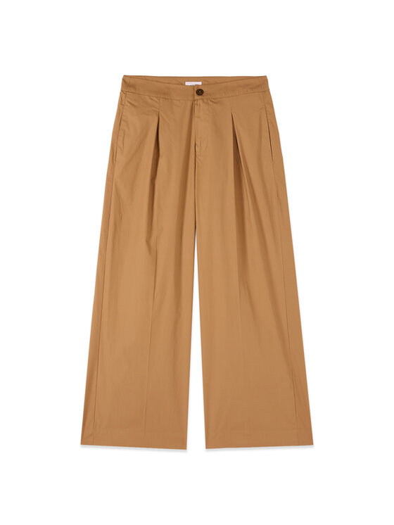 Oltre Oltre Pantaloni di tessuto P023R008886N022 Crema Baggy Fit