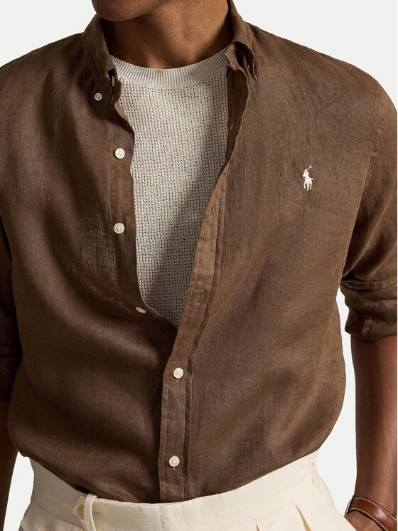 Polo Ralph Lauren Polo Ralph Lauren Košile 710968915500 Světle hnědá Slim Fit