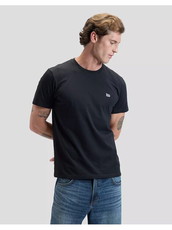 Lee Lee T-Shirt SS PATCH LOGO TEE Czarny Regular Fit