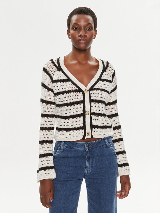 Brave Soul Brave Soul Pletena jopica LKC-248TRIXIE Écru Relaxed Fit