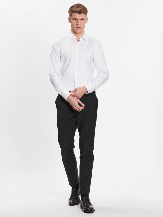 BOSS Boss Marškiniai 50470583 Balta Slim Fit