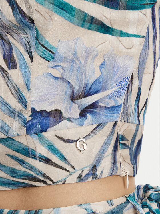 Guess Guess Top W5GH74 WH9Z2 Modrá Slim Fit