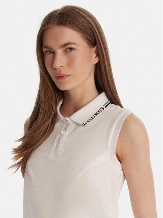 Guess Guess Polo majica V6GP03 K2958 Bela Regular Fit