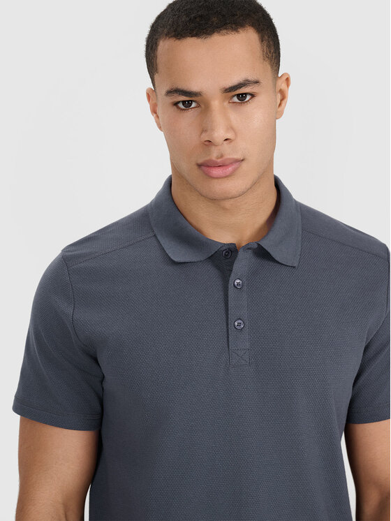 4F 4F Polo MIDSHOP TEXTILE Szary ciemny Regular Fit