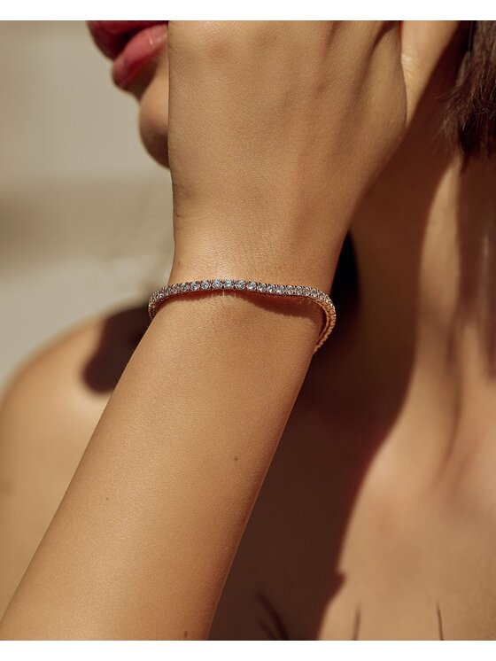 Leis Leis Bracciale Tennis Placcatura in oro rosa