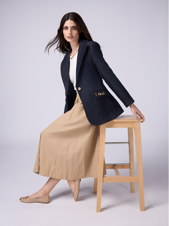 Oltre Oltre Gonna midi 1160J000282N002 Écru A-Line Fit