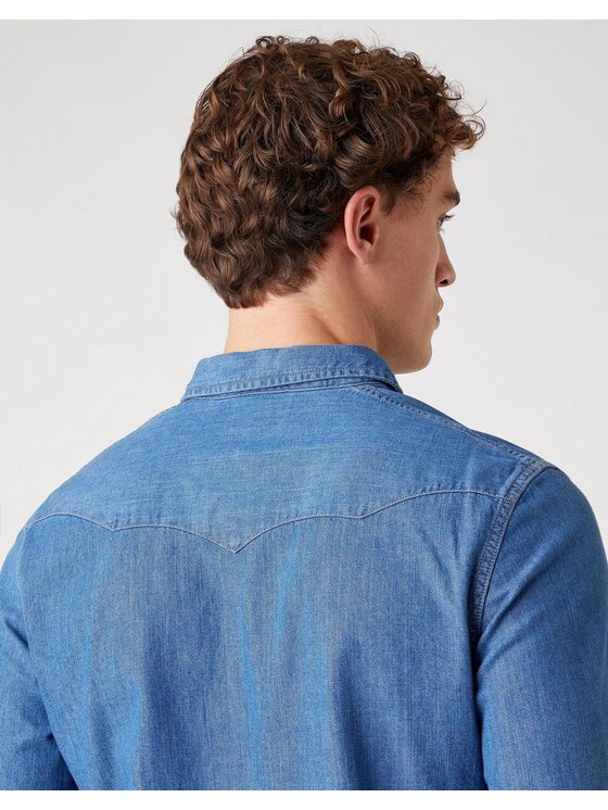 Wrangler Wrangler Camicia LS WESTERN SHIRT Blu Regular Fit