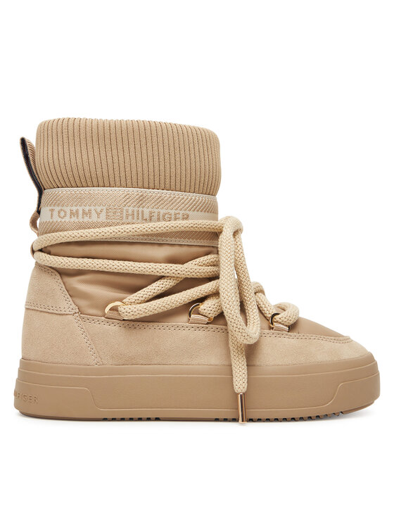 Tommy Hilfiger Tommy Hilfiger Schneeschuhe Tommytech Logotape Snowboot Warm FW0FW08998 Beige