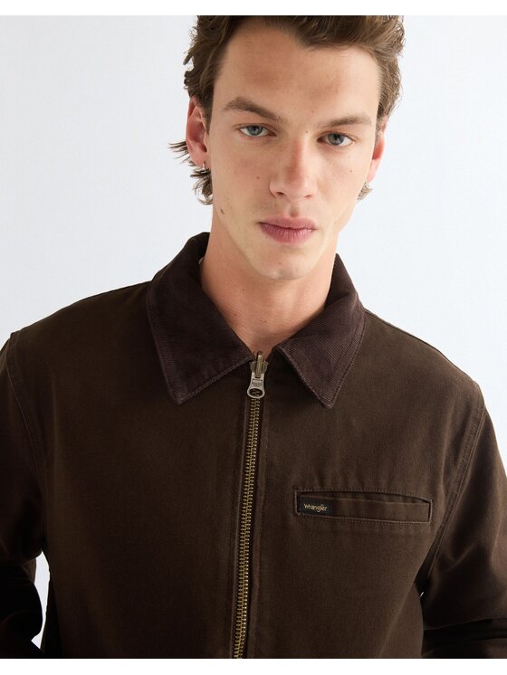 Wrangler Wrangler Kurtka przejściowa UTILITY JACKET Brązowy Regular Fit