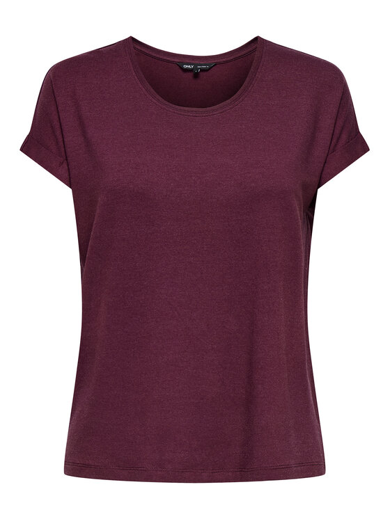 ONLY ONLY T-Shirt Moster 15106662 Bordowy Regular Fit