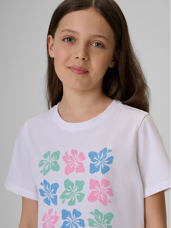 4F 4F T-Shirt SUMMER SPLASH Biały Regular Fit