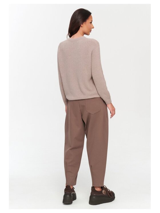 Makadamia Makadamia Spodnie materiałowe C79 Brązowy Loose Fit